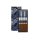 Chopsticks Giftset Blue Flowers 5 pair